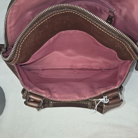 Coach 2009 Dome Top Brown Pebbled Leather Hampton Satchel Handbag 13963 - Picture 11 of 12